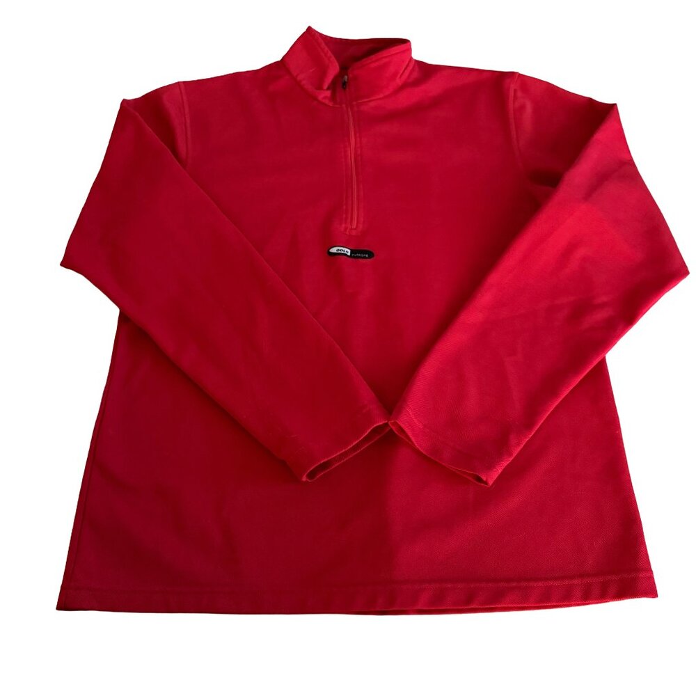 Odlo Men's Large Long Sleeve Red 1/4 Zip Running Shirt